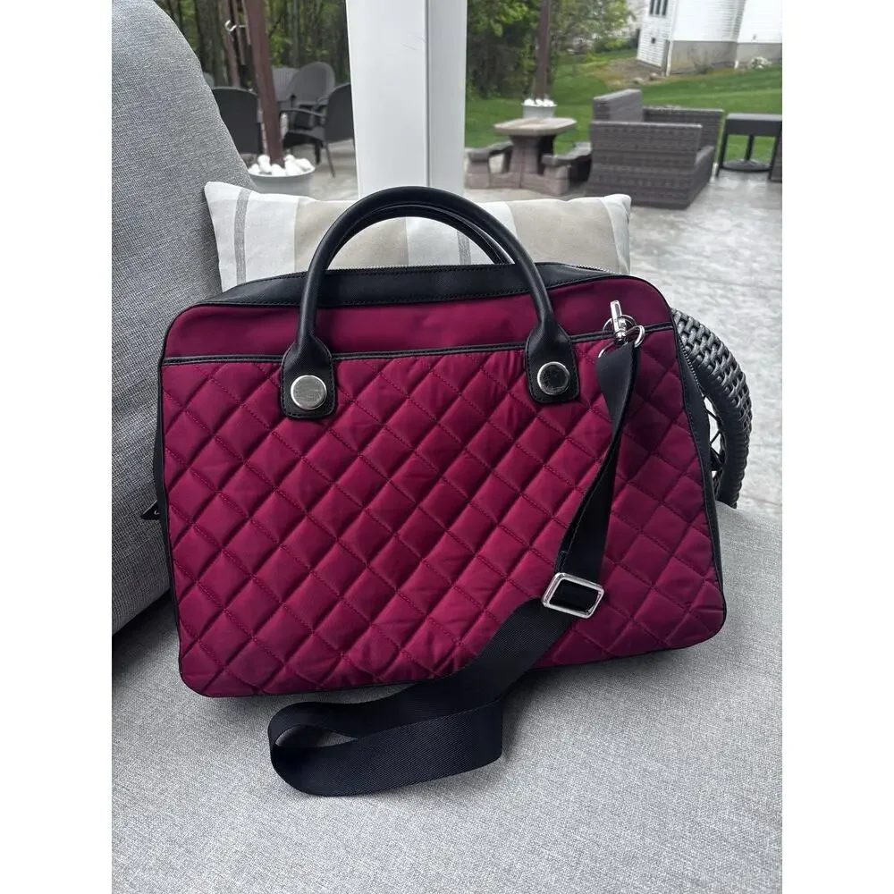 Knomo London Laptop Tote Backpack Bag Purse Women's Black Ted Quilted Workwear